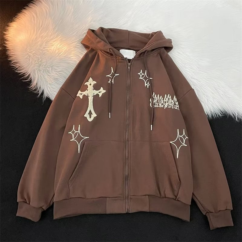Oversized Cardigan Hoodie — Unisex Streetwear Jacket