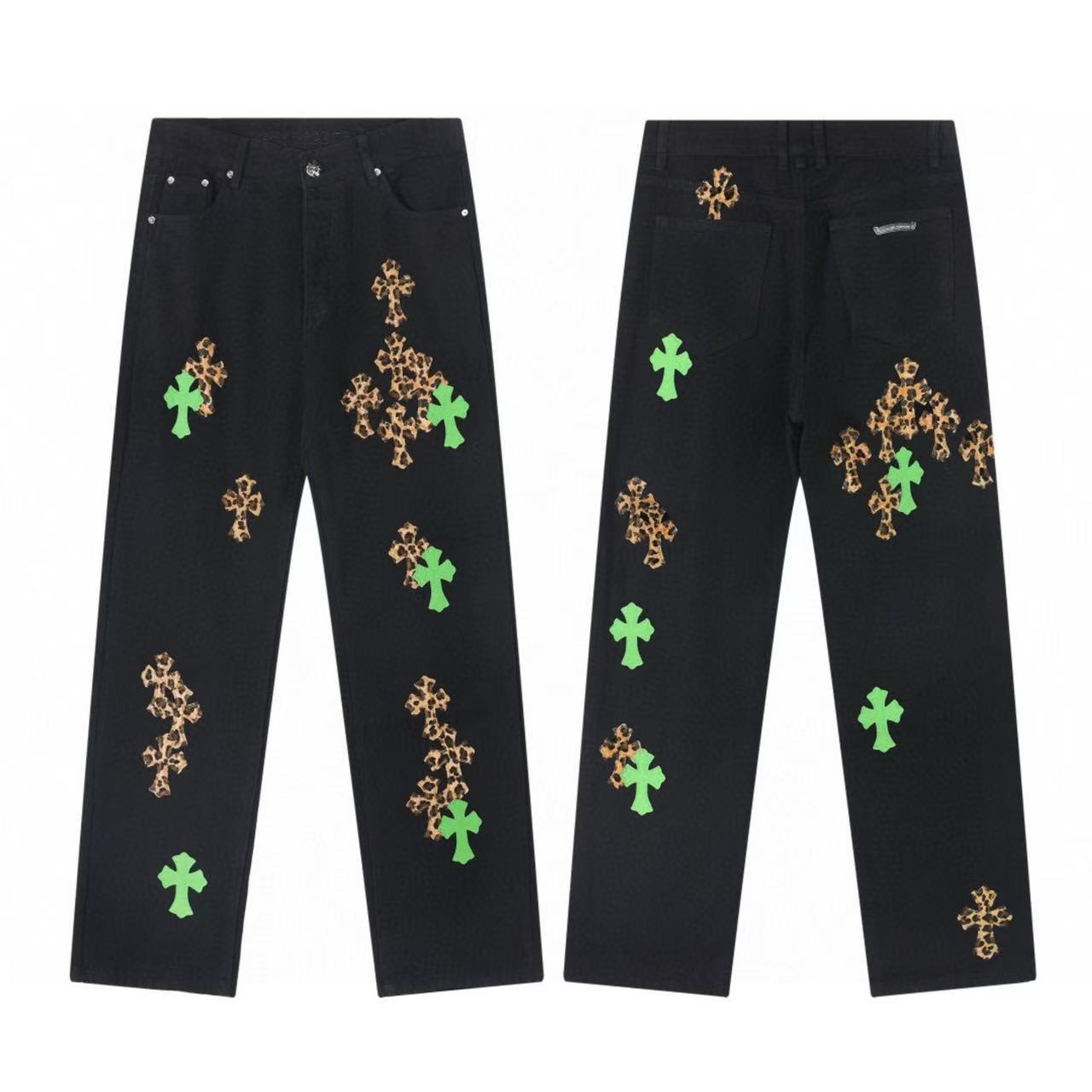 Chrome Cross Label Washed Jeans — Couple Loose Fit