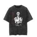 Cartoon Print Washed Tee — Oversized Unisex