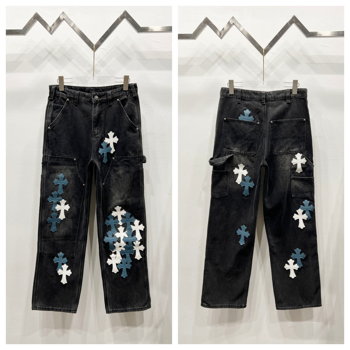 CH Cross Patchwork Jeans — Unisex American Loose Fit