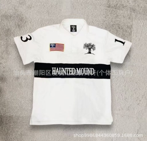 Number 13 Embroidery Polo Tee — Casual Streetwear