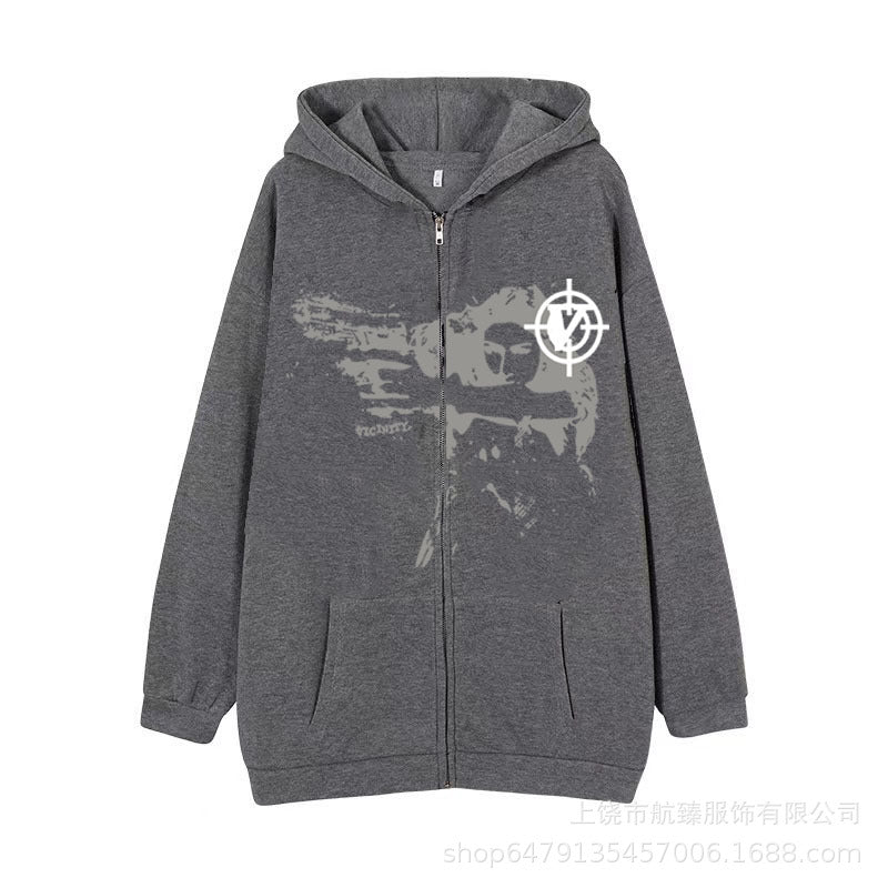 Zip-Up Hoodie Cardigan — Oversized Street Style