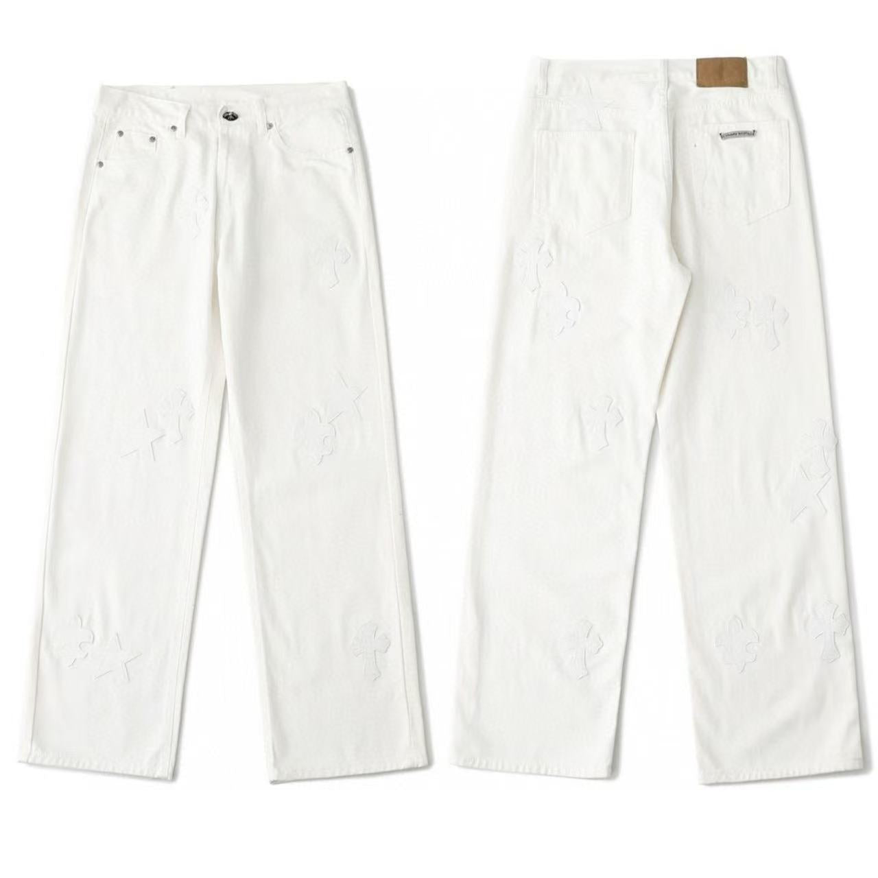 Chrome Cross Label Washed Jeans — Couple Loose Fit