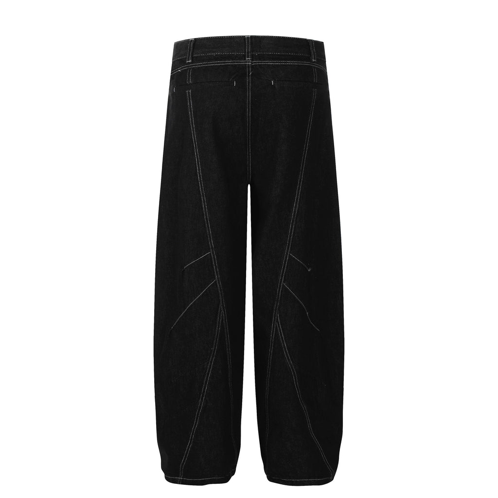 Washed Black Wide-Leg Jeans — Unisex Retro Loose Fit