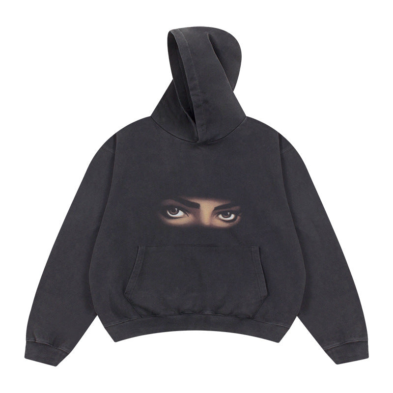 Cohen Portrait Washed Hoodie — Oversized Fit