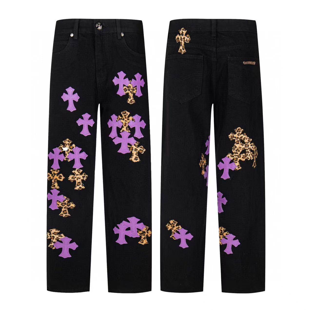Chrome Cross Label Washed Jeans — Couple Loose Fit