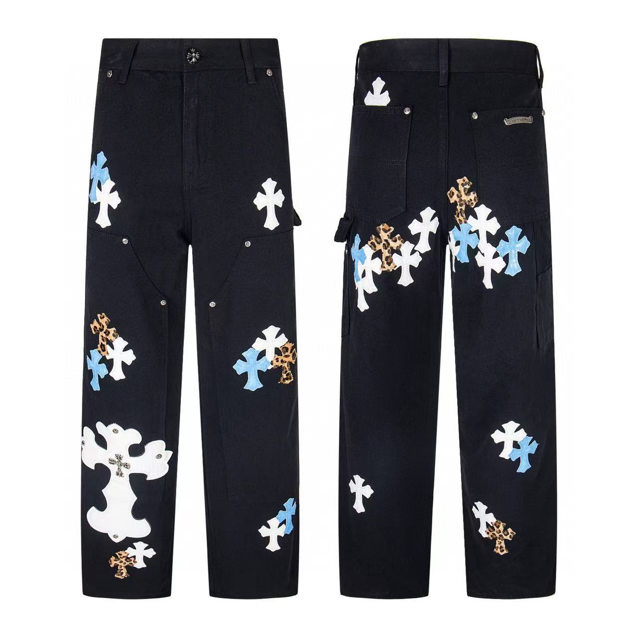 Chrome Cross Label Washed Jeans — Couple Loose Fit