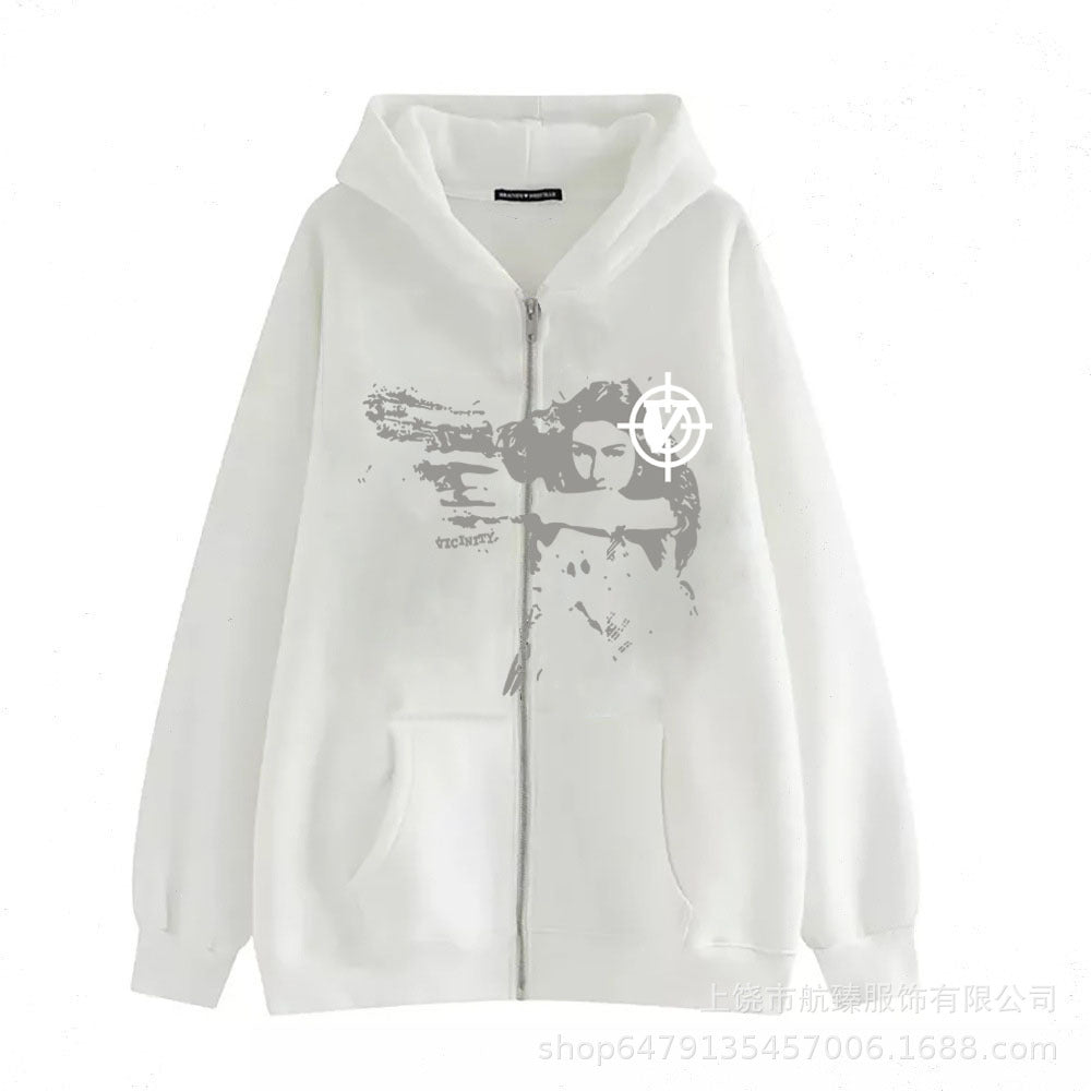 Zip-Up Hoodie Cardigan — Oversized Street Style