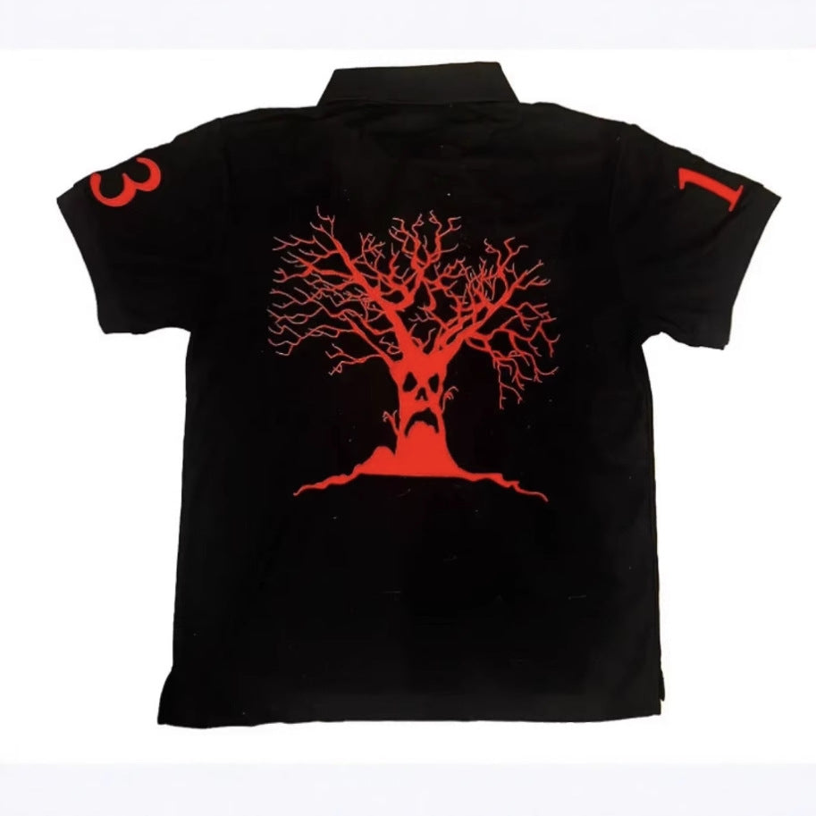 Number 13 Embroidery Polo Tee — Casual Streetwear