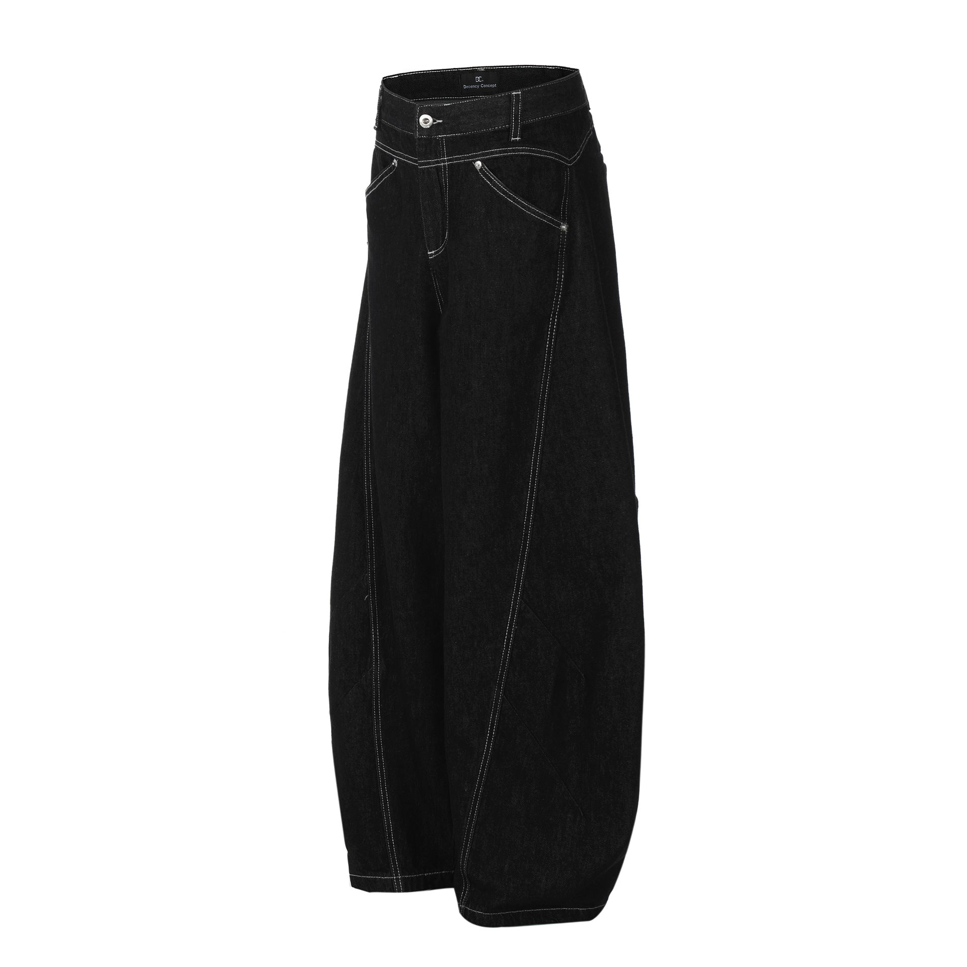Washed Black Wide-Leg Jeans — Unisex Retro Loose Fit