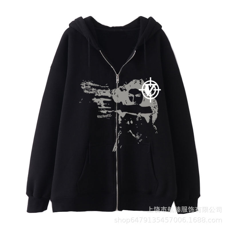 Zip-Up Hoodie Cardigan — Oversized Street Style