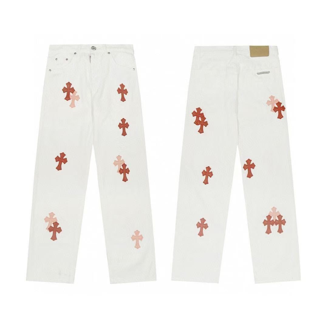 Chrome Cross Label Washed Jeans — Couple Loose Fit
