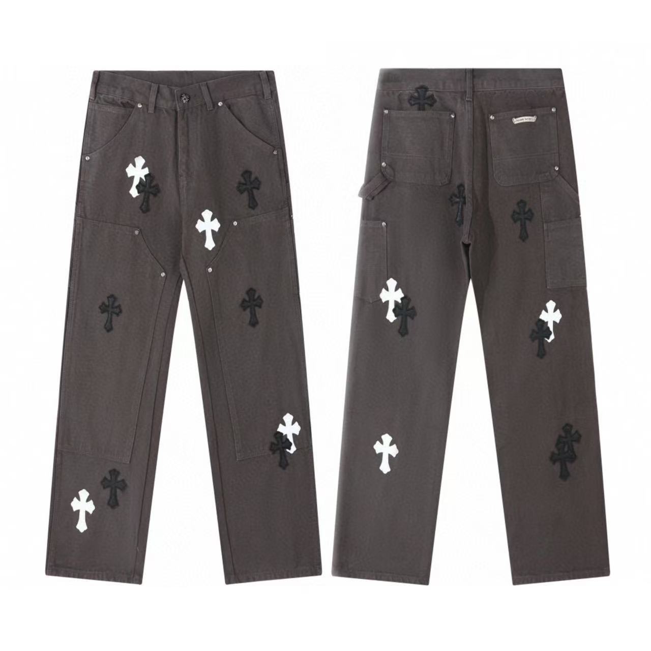 Chrome Cross Label Washed Jeans — Couple Loose Fit