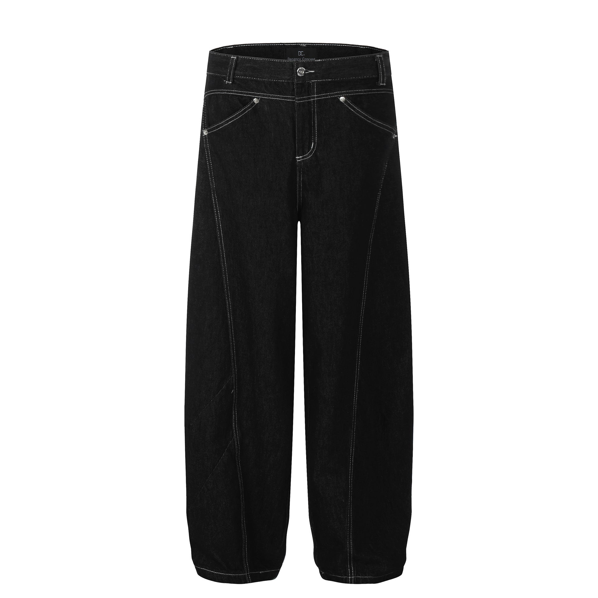 Washed Black Wide-Leg Jeans — Unisex Retro Loose Fit