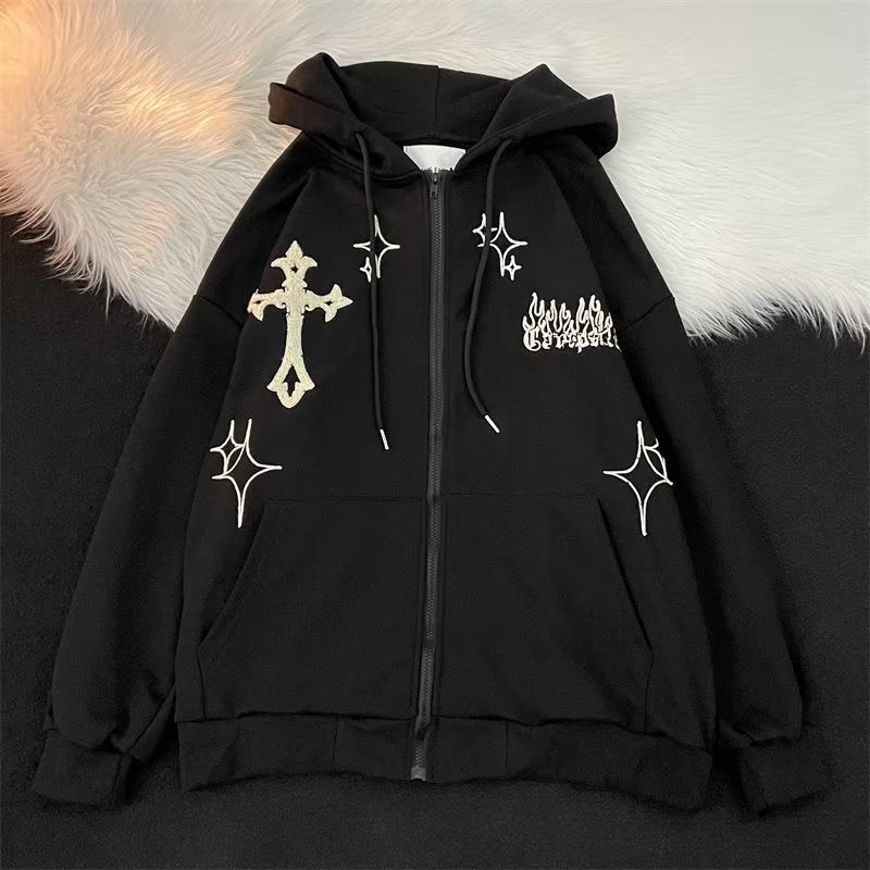 Oversized Cardigan Hoodie — Unisex Streetwear Jacket