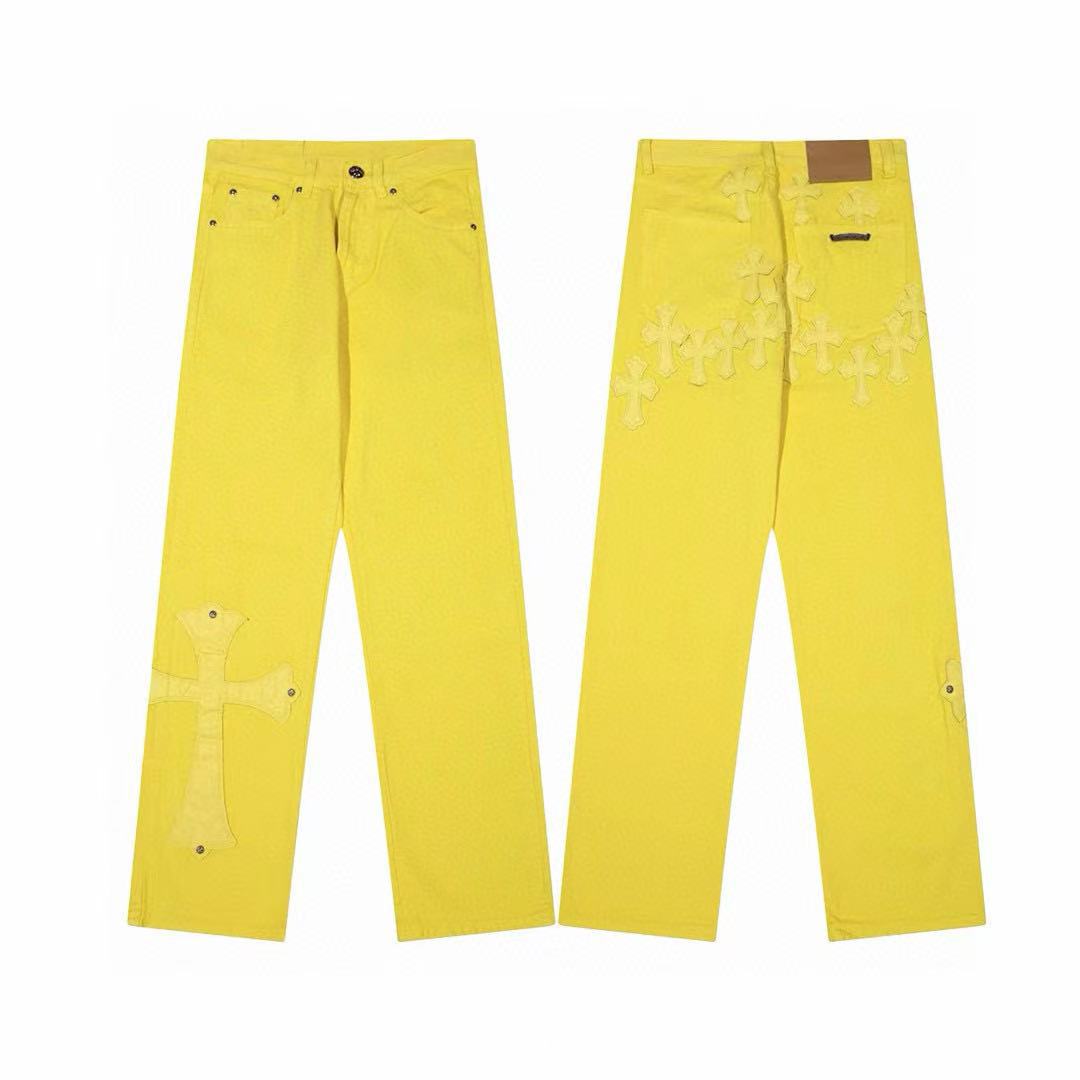 Chrome Cross Label Washed Jeans — Couple Loose Fit