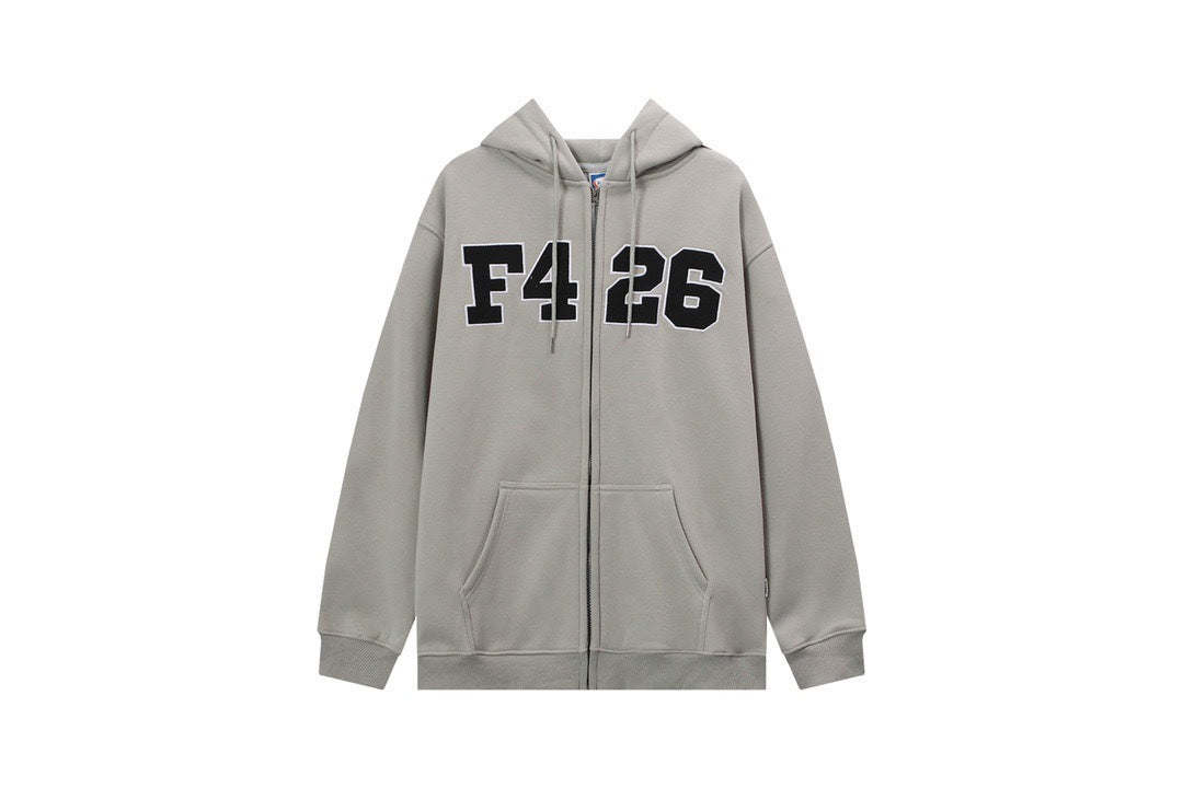 Embroidered Zip Hoodie