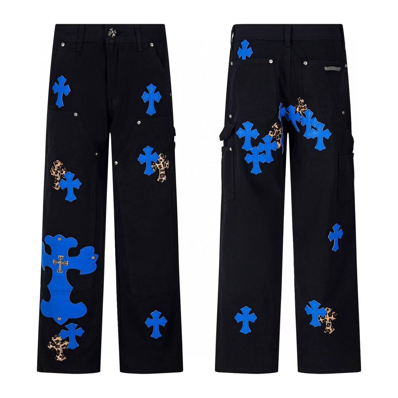 Chrome Cross Label Washed Jeans — Couple Loose Fit