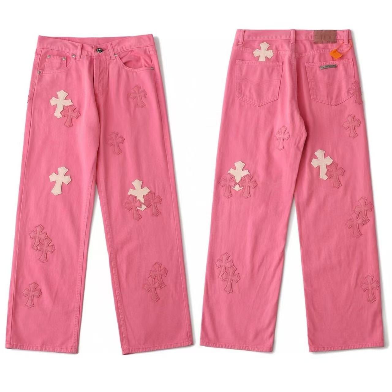Chrome Cross Label Washed Jeans — Couple Loose Fit
