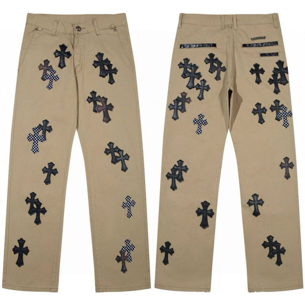 Chrome Cross Label Washed Jeans — Couple Loose Fit