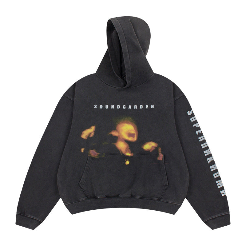 Cohen Portrait Washed Hoodie — Oversized Fit