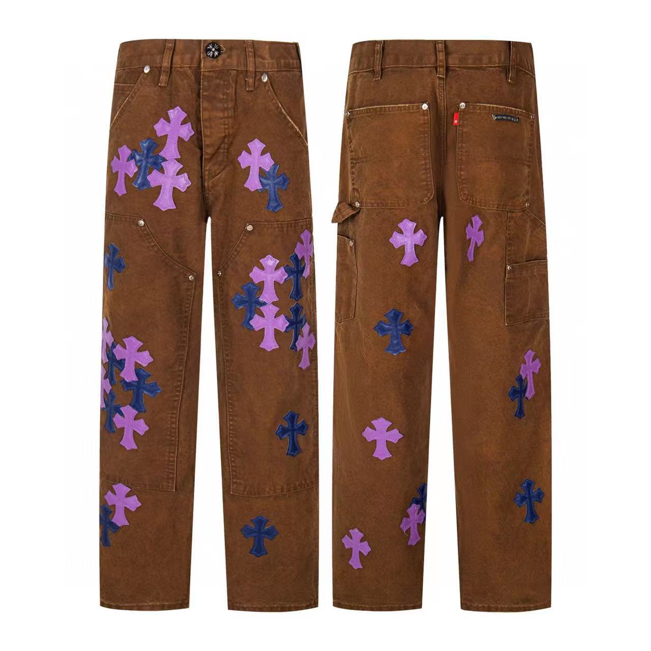 Chrome Cross Label Washed Jeans — Couple Loose Fit