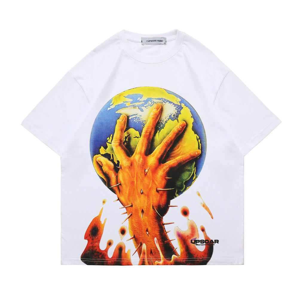 Letter Print Oversized Tee — Unisex Street Style