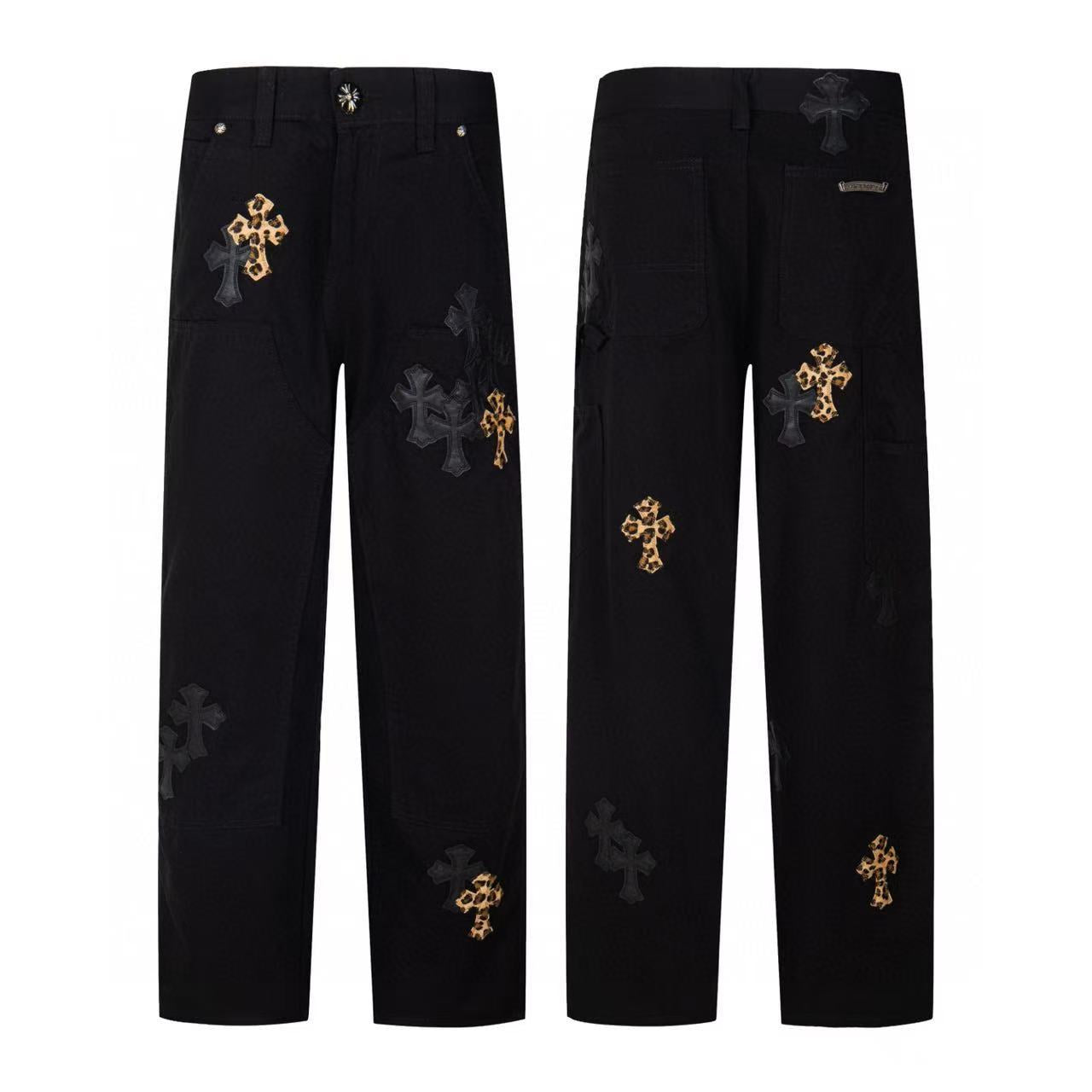 Chrome Cross Label Washed Jeans — Couple Loose Fit