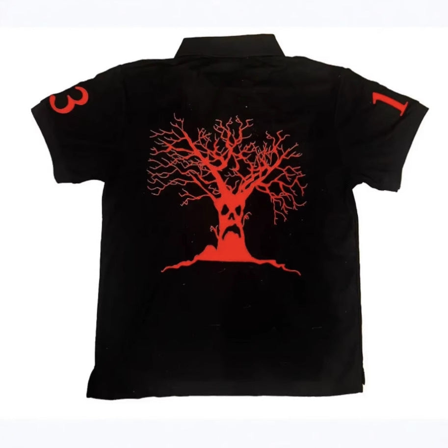 Number 13 Embroidery Polo Tee — Casual Streetwear