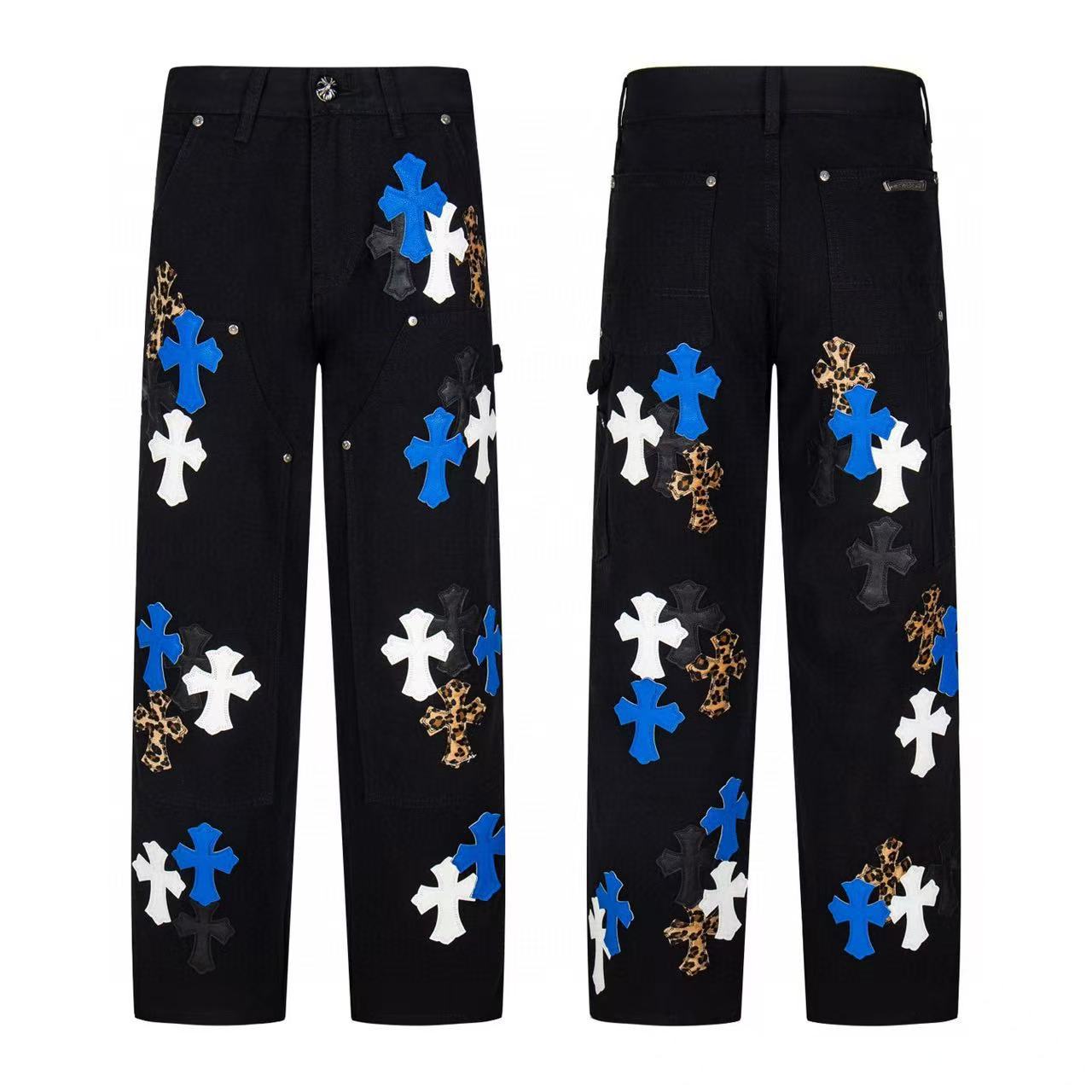 Chrome Cross Label Washed Jeans — Couple Loose Fit