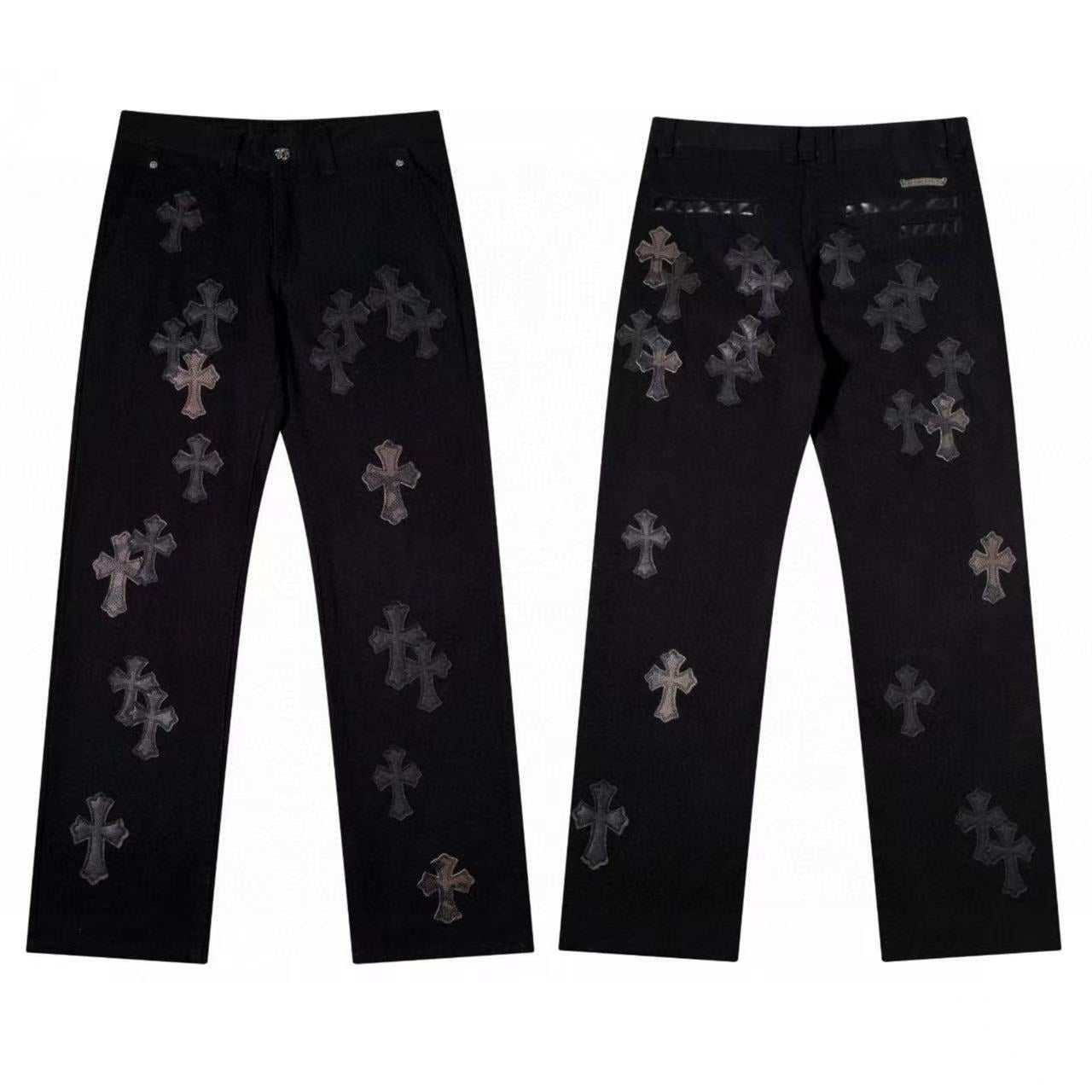 Chrome Cross Label Washed Jeans — Couple Loose Fit