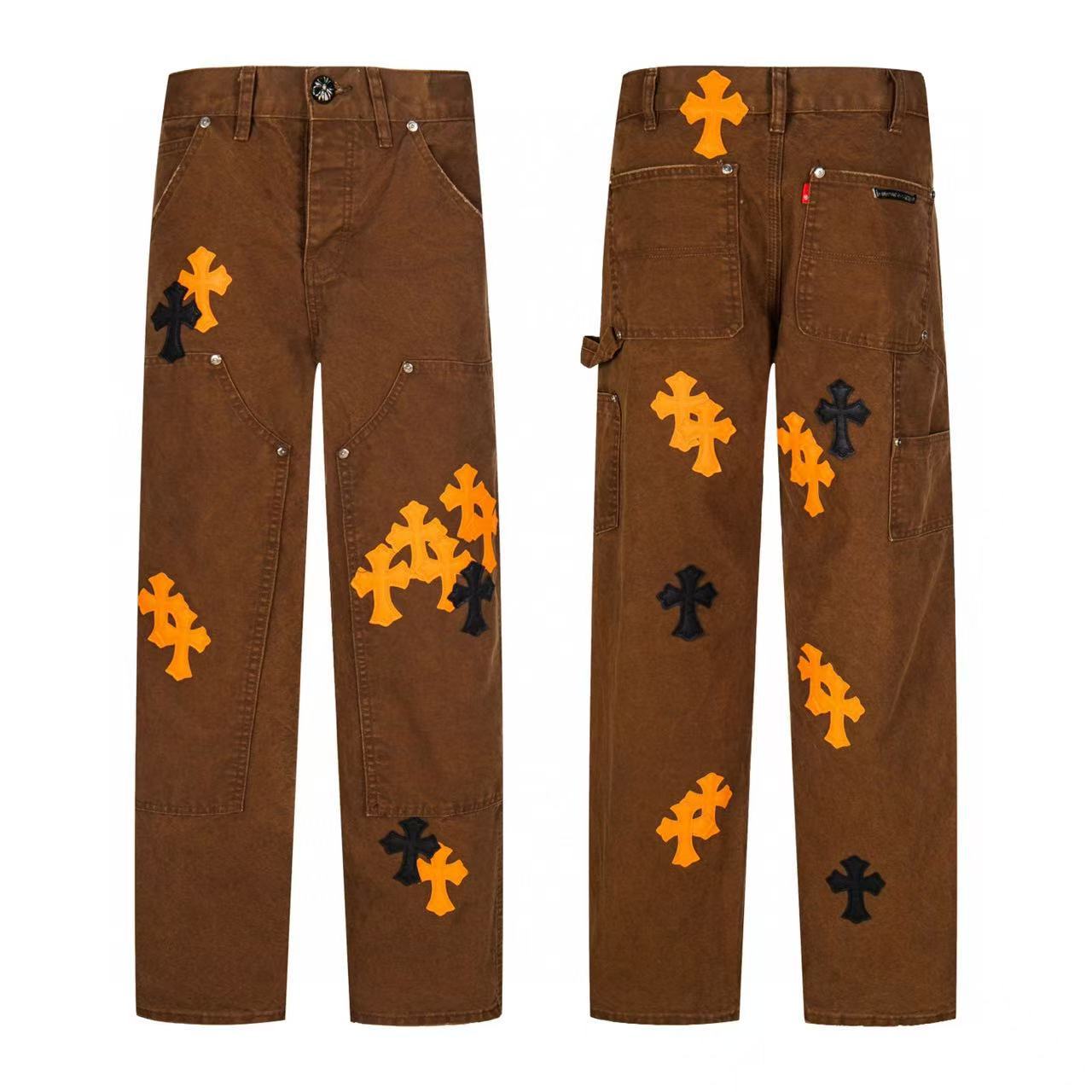 Chrome Cross Label Washed Jeans — Couple Loose Fit