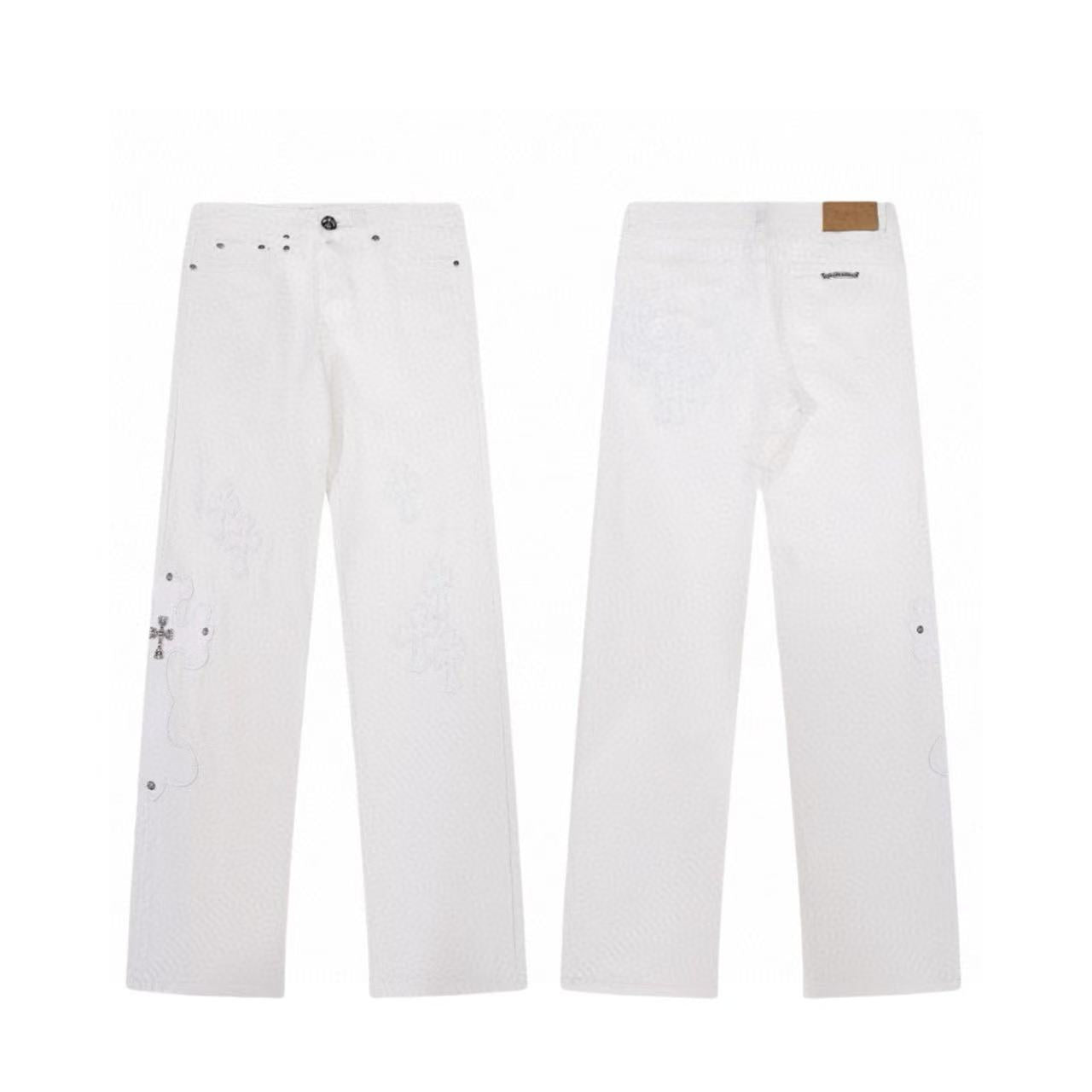 Chrome Cross Label Washed Jeans — Couple Loose Fit
