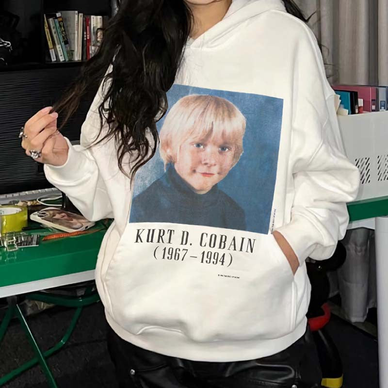 Cohen Portrait Washed Hoodie — Oversized Fit